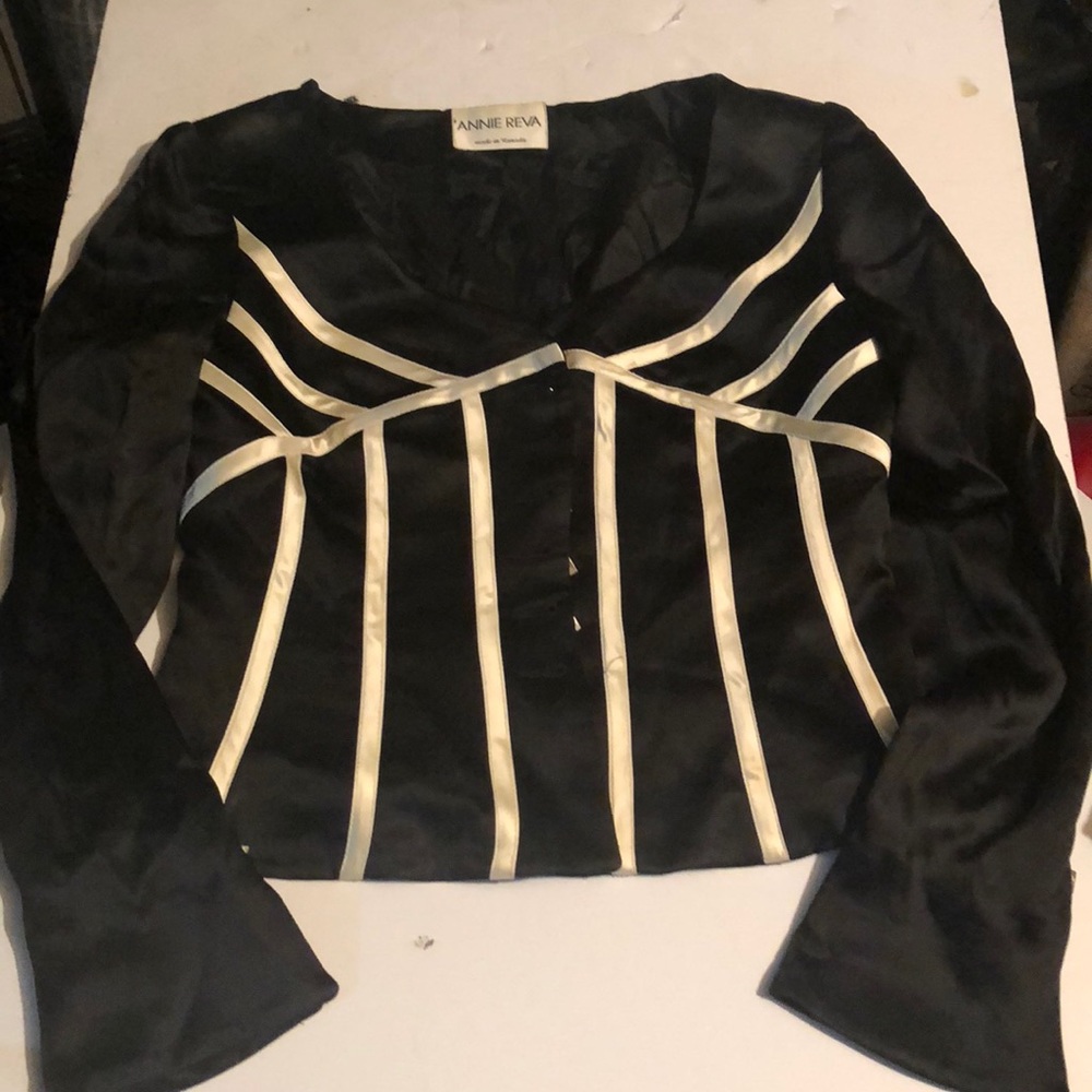 Black and white blouse